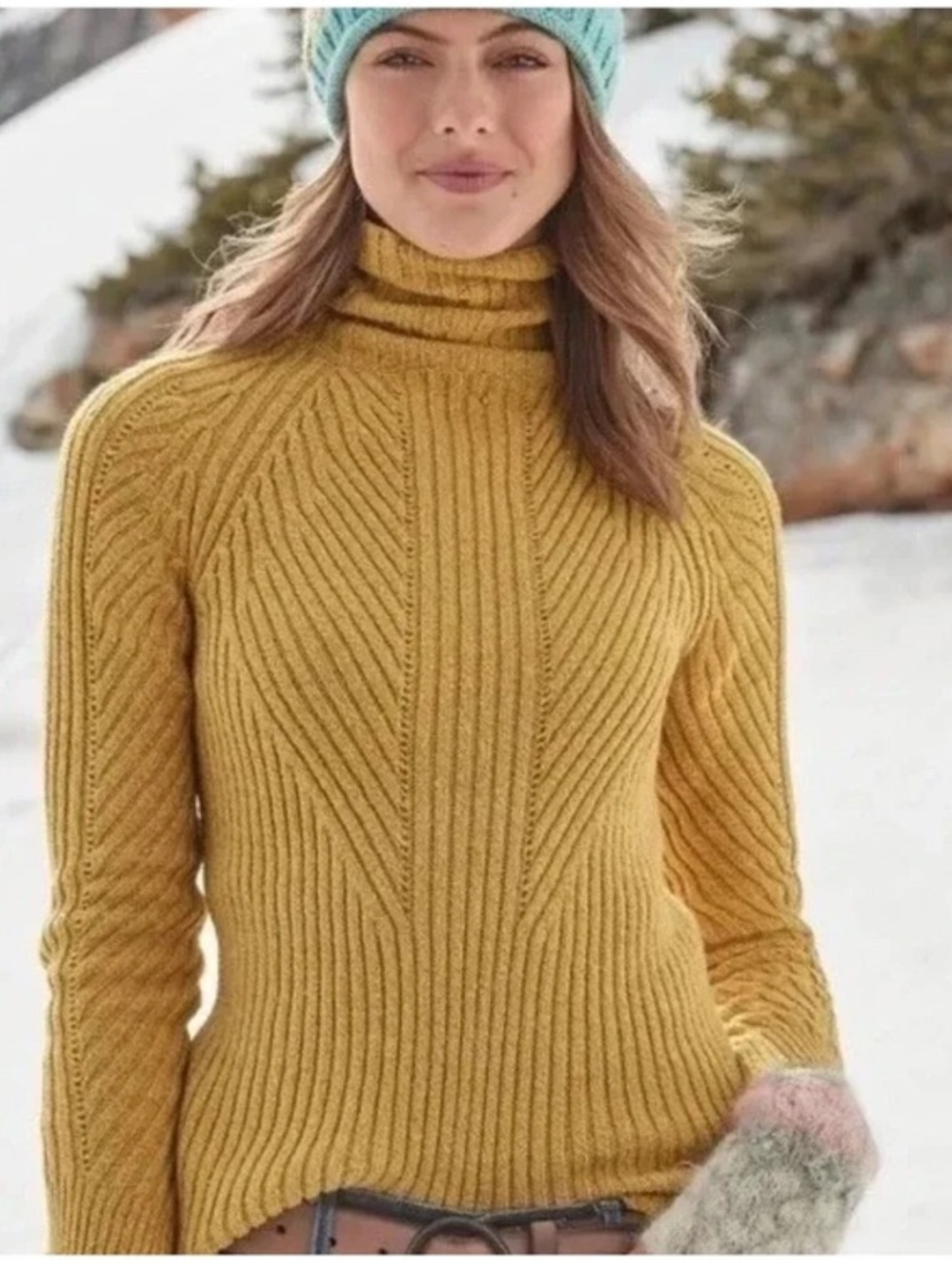 Sundance Cotton/Silk blend Green Turtleneck Sweater